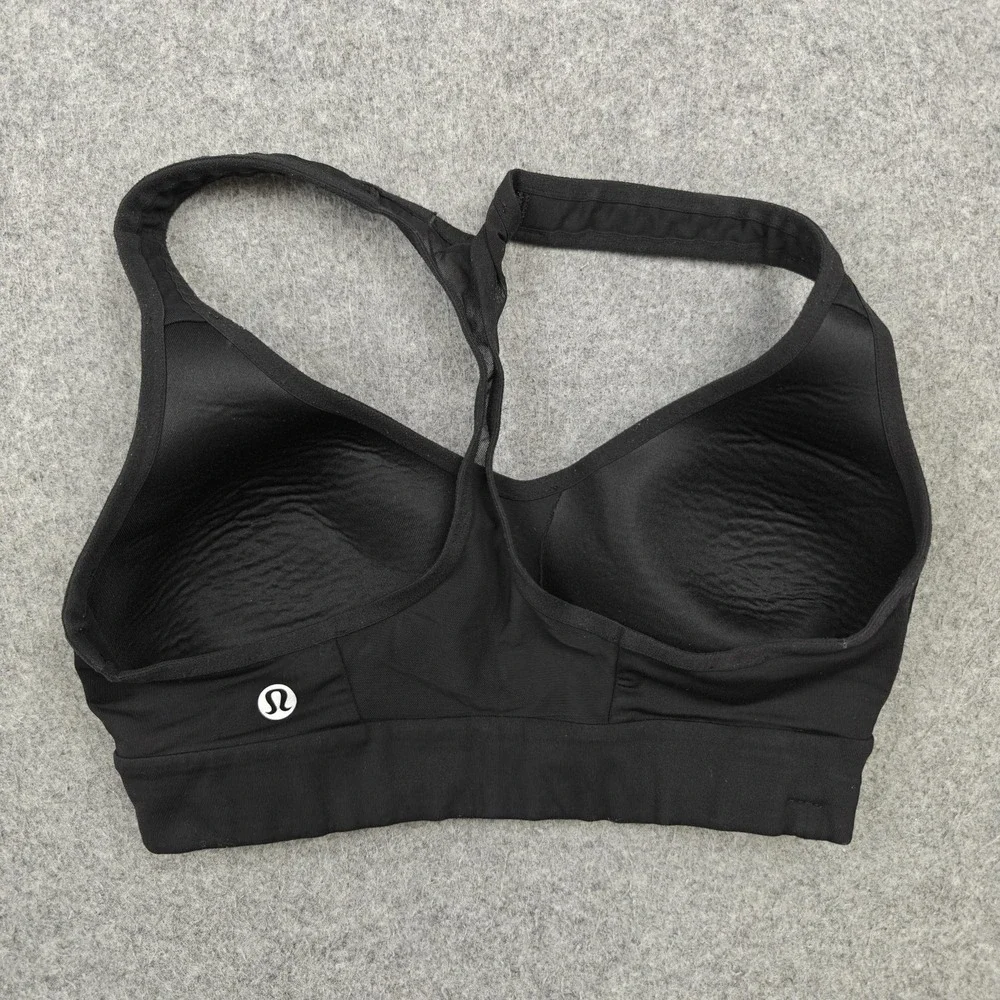 Lululemon Sports Bra Womens 2 Black Racerback Molded Lightly Lined High Support
